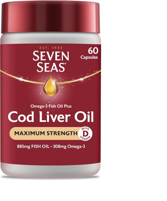 Seven Seas Cod Liver Oil Maximum Strength 60s : Amazon.co.uk: Health & Personal Care