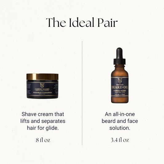 Caswell-Massey Heritage Woodgrain Sandalwood Shave Cream, Natural Men’S Shaving Cream For Smooth Beard Shaving, Soothing For Sensitive Skin, Usa Made, 8 Fl Oz