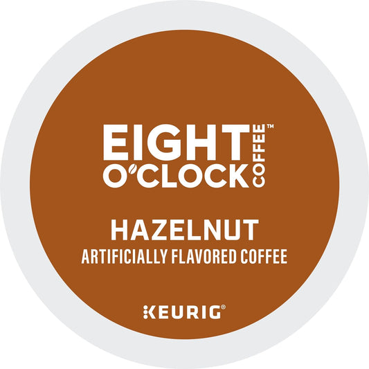 Eight O'Clock Coffee Hazelnut, Keurig Single Serve K-Cup Pods, Medium Roast, 72 Count (6 Packs of 12)