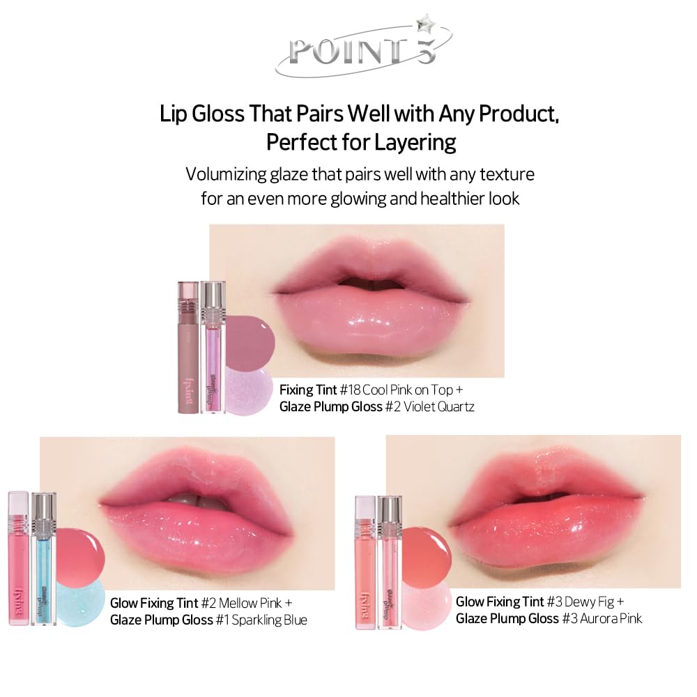Etude Glaze Plump Gloss - Violet Quartz | Korean Lip Plumper, Volumizing Glaze, Vegan Certified, Shimmer, Glittering Daily Makeup. Sparkling Blue, Korean Makeup, Kbeauty, Perfect For Gift : Beauty & Personal Care