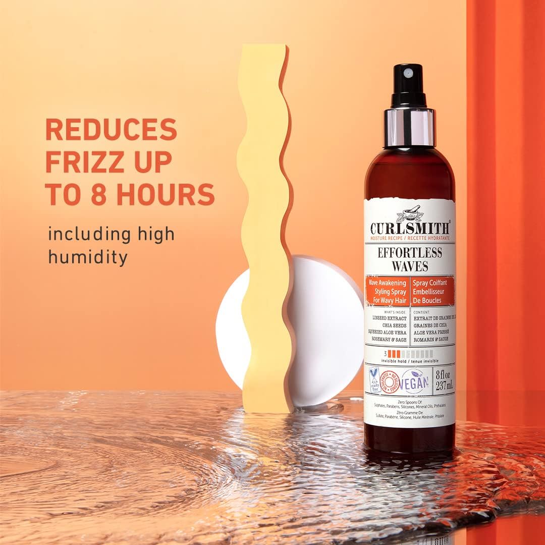 Curlsmith - Effortless Waves Styling Spray, Lightweight And Moisturising, Reduce Frizz, Natural Look, For Wavy And Curly Hair, Vegan (59Ml)