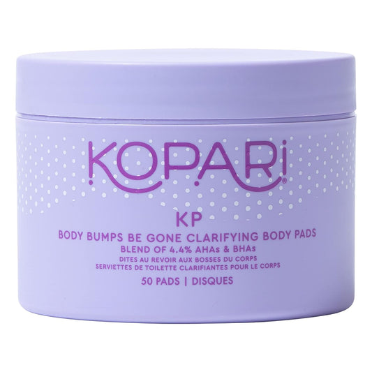Kopari Kp Body Bumps Be Gone Clarifying Body Pads With 4.4% Ahas & Bhas | Reduces The Appearance Of Pores And Bumps | Brighten Dark Spots & Smooths Skin Texture | 50 Pads