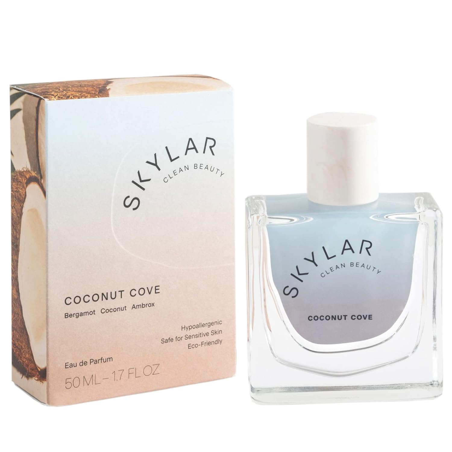 Skylar Coconut Cove Eau De Parfum - Hypoallergenic & Clean Perfume For Women & Men, Vegan & Safe For Sensitive Skin-Fruity Fresh Perfume With Notes Of Bergamot, Coconut & Ambrox - 50Ml /1.7 Fl Oz
