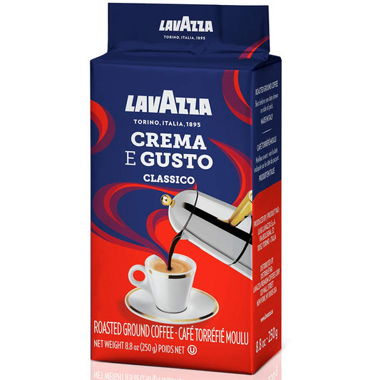 Lavazza Espresso Dark Roast Ground Coffee, 8.8Oz Bricks (4 Pack), Authentic Italian Blend Roasted In Italy, Non Gmo