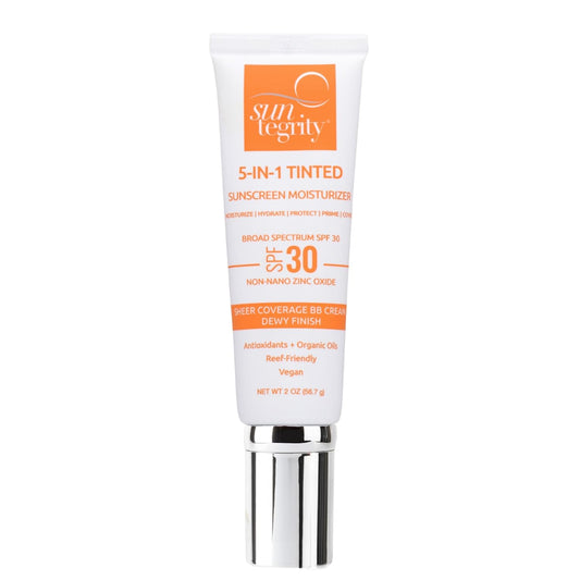 Suntegrity Tinted 5 In 1 Mineral Sunscreen For Face (Spf 30-2 Oz) - Medium | Bb Cream Moisturizer With Physical Uva/Uvb Broad Spectrum Protection | Safe For Sensitive Skin