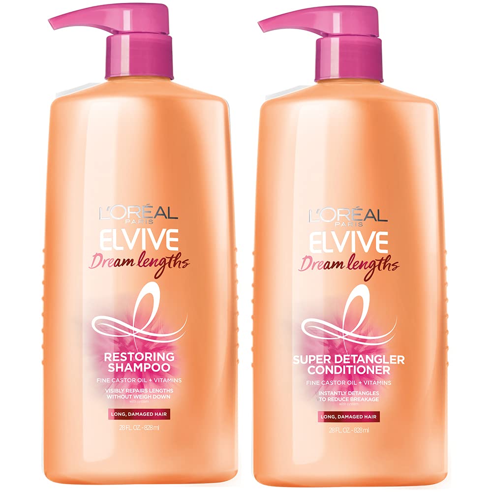 L'Oreal Paris Elvive Dream Lengths Shampoo And Conditioner Kit, Paraben Free, 1 Kit