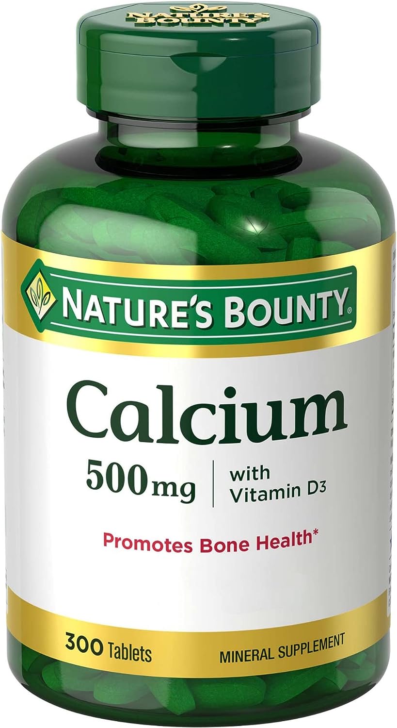 Nature's Bounty Calcium Plus 500 mg Vitamin D3, Immune Support & Bone Health, 300 Tablets