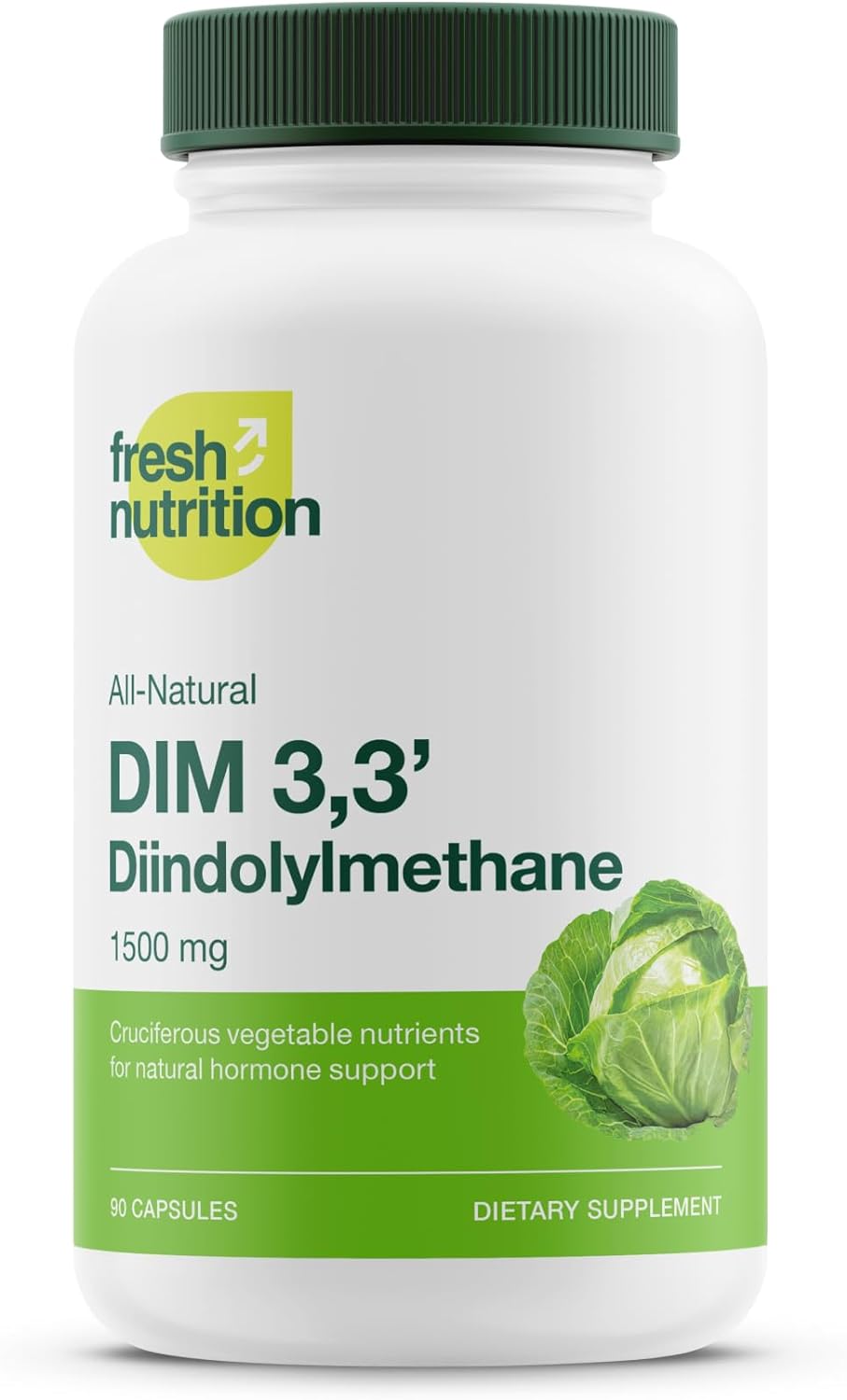 Dim Supplement 500Mg - Diindolylmethane For Estrogen Metabolism, Hormonal Health, Acne & Antioxidant Support  Vegan, Non Gmo, Gluten-Free - 90 Capsules