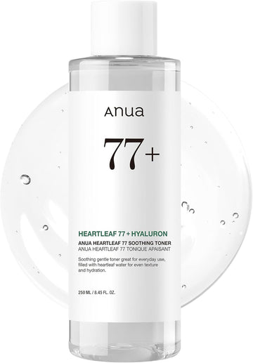 Anua Heartleaf 77 Soothing Toner I Ph 5.5 Trouble Care, Calming Skin, Refreshing, Hydrating, Purifying, Cruelty Free, Vegan,(250Ml / 8.45 Fl.Oz.)