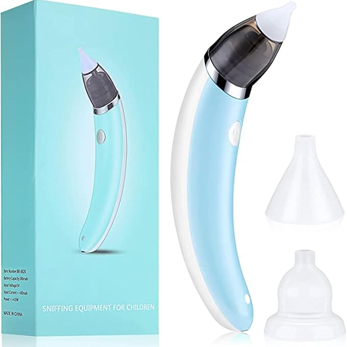 Electric Baby Nasal Aspirator - Silicone 5-Gear Newborn Nose Cleaner, Low Noise Infant Snot Suction Device