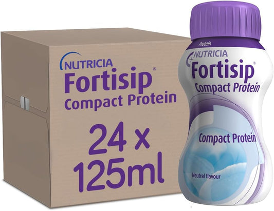 Fortisip Compact Protein Liquid Supplement, Neutral Flavour, 125Ml, Pack Of 24 Bottles