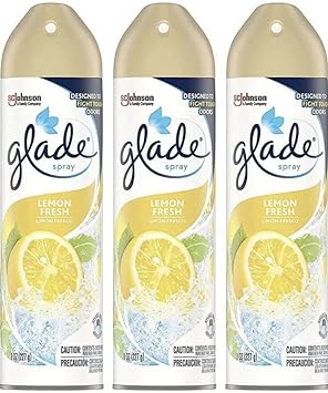 Glade Air Freshener Spray - Lemon Fresh - Net Wt. 8 OZ (227 g) Per Can - Pack of 3 Cans