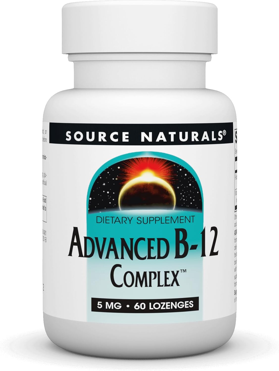 Source Naturals Advanced B-12 Complex 5 Mg Lozenge, 60 Lozenges