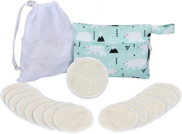 Teamoy 16 Pcs Reusable Makeup Remover Pads With Laundry And Storage Bag, Organic Rounds For Face, Super Soft And Absorption Wash Cloth Pads, Bear