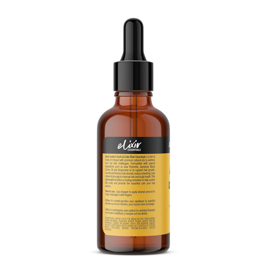 Aunt Jackie'S Elixir Essentials Hair & Scalp Oil, Saw Palmetto, Jamaican Black Castor Oil & Grapeseed Oil, Nourishes, Thickens & Supports Hair Growth, 2 Oz