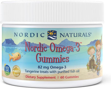 Nordic Naturals Nordic Omega-3 Gummies, Tangerine - 60 Gummies - 82 mg Total Omega-3s with EPA & DHA - Non-GMO - 30 Servings