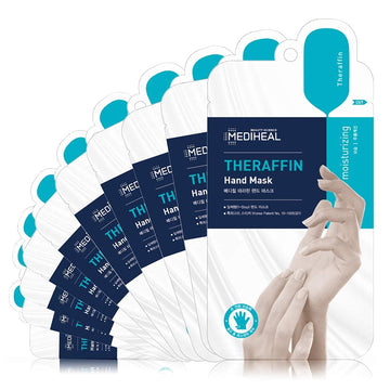 Mediheal Theraffin Hand Mask 10 Pairs, Exfoliating Glove With Shea Butter, Argan Oil, And Ceramide, Deep Exfoliating Gloves For Cracked Hands Repair And Instant Moisturization