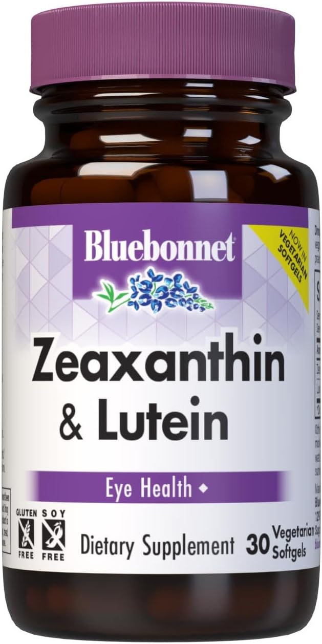 Bluebonnet Nutrition Zeaxanthin Plus Lutein Softgel & From Marigold And Paprika, Eye Health & Blue Light Exposure, Gluten, Soy & Milk Free, White, 30 Count