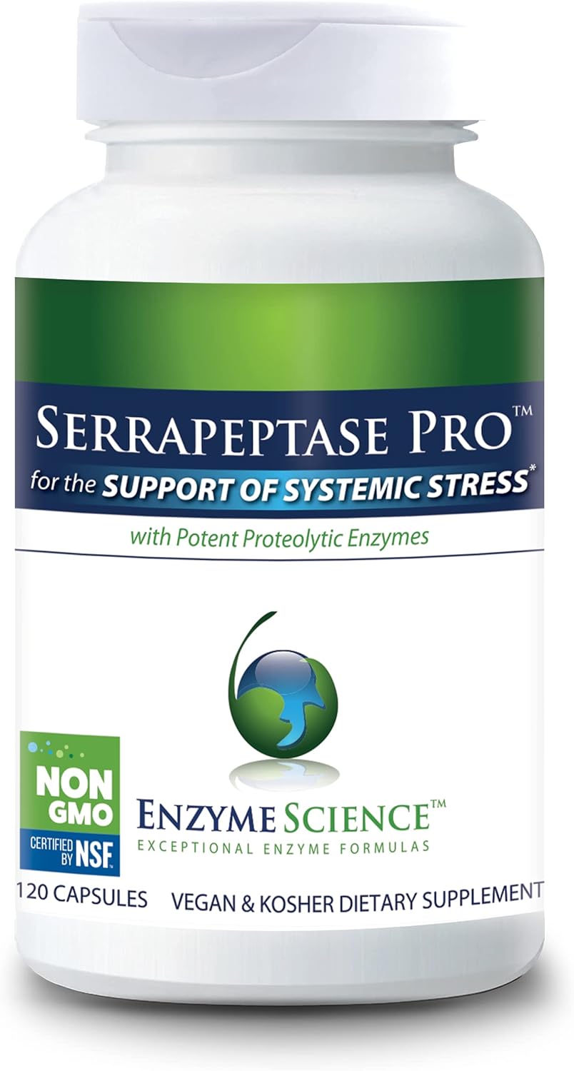 Enzyme Science Serrapeptase Pro, 120 Capsules - Serratiopeptidase Supplement For Sinus, Immune & Cardiovascular Support