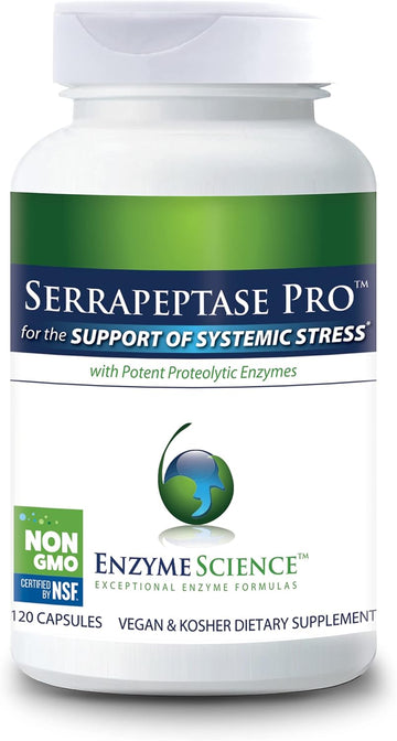 Enzyme Science Serrapeptase Pro, 120 Capsules - Serratiopeptidase Supplement for Sinus, Immune & Cardiovascular Support