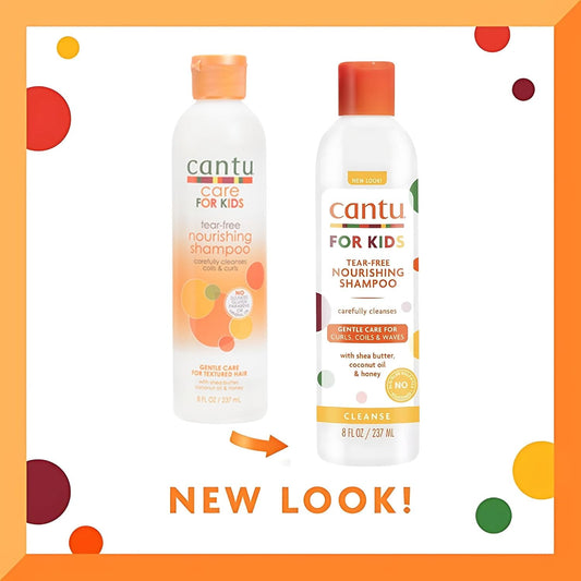 Cantu Care For Kids Gentle Care For Textured Hair - Shampoo + Conditioner + Detangler + Styling Custard (Set Of 4)