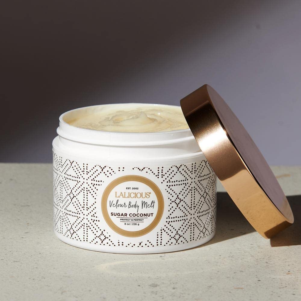 Lalicious Sugar Coconut Velour Body Melt - Multitasking Gel-To-Oil Skin Moisturizer With Macadamia Oil & Coconut Oil - Shave Gel, Hair/Scalp/Hand/Foot Mask - Help Prevent Stretch Marks (8Oz) : Beauty & Personal Care