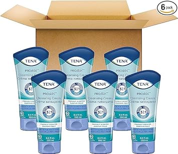 Tena Cleaning Cream for Sensitive Skin, ProSkin, 8.5oz, Pack of 6