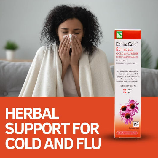 Schwabe Pharma - Echinacold Cold & Flu Relief - Dried Juice Of Echinacea Purpurea Herb - Traditionally Used For Common Colds And Flu - 20 Effervescent Tablets