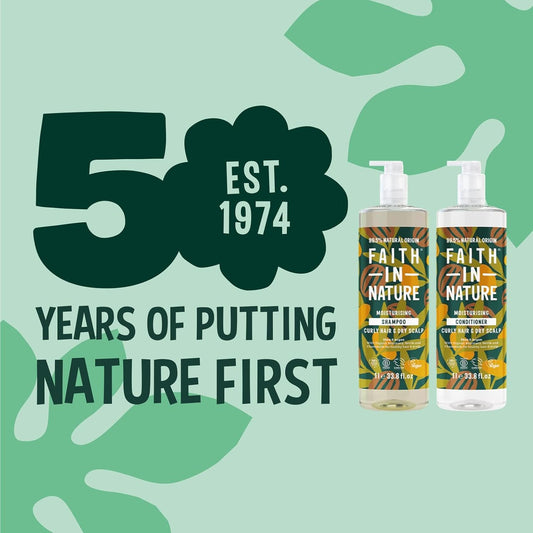 Faith In Nature 2 X 1L Natural Shea & Argan Shampoo And Conditioner Set, Nourishing, Vegan & Cruelty Free, No Sls Or Parabens, For Very Dry To Dry Hair