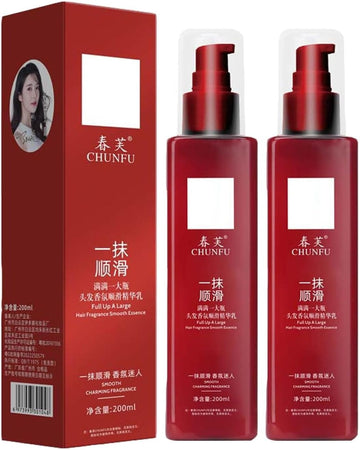 Chunfu Hair Mask, Chunfu Hair Fragrance Smooth Essence, Chunfu Para El Cabello, Magic Hair Care, Hair Smoothing Leave-In Conditioner, For Dry Damaged Hair (2Pcs)