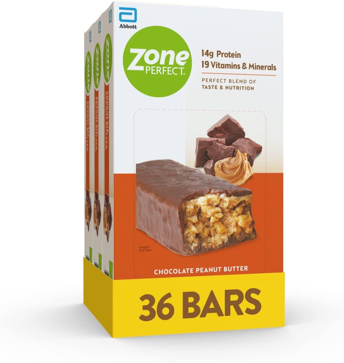 Zoneperfect Protein Bars, 14G Protein, 19 Vitamins & Minerals, Nutritious Snack Bar, Chocolate Peanut Butter, 12 Count (Pack Of 3)