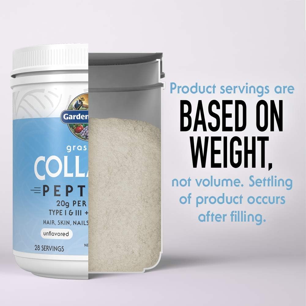 Garden Of Life Grass Fed Collagen Peptides Powder Unflavored Collagen Powder For Women Men Hair Skin Nails Joints, Hydrolyzed Collagen Protein Supplements, Collagen For Women & Men, 14 Servings : Health & Household