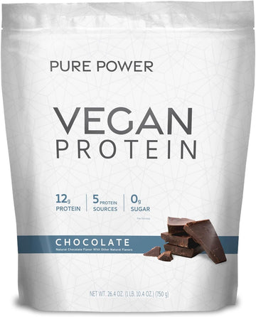 Dr. Mercola Vegan Protein Chocolate - Perfect Blend Of Pea, Hemp, Chia, Chlorella & Potato Proteins - Gluten-Free - Naturally Flavored - 1 Lb 6.5 Oz (750G)