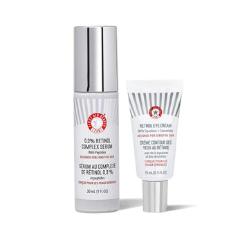 First Aid Beauty 0.3% Retinol Complex Serum With Peptides & Retinol Eye Cream With Squalane + Ceramides – Improve The Look Of Lines & Wrinkles With Less Irritation Than Traditional Retinol