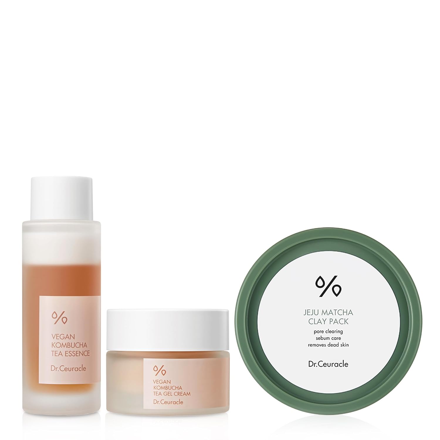 Dr.Ceuracle By Leegeehaam Exclusive Bundle - Vegan Kombucha Tea Beginning Set & Jeju Island Matcha Clay Pack