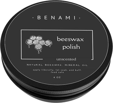 Benami Beeswax Unscented Beeswax Furniture Polish - Enrich and Protect Furniture, Cabinets, Cutting Board and Butcher Block