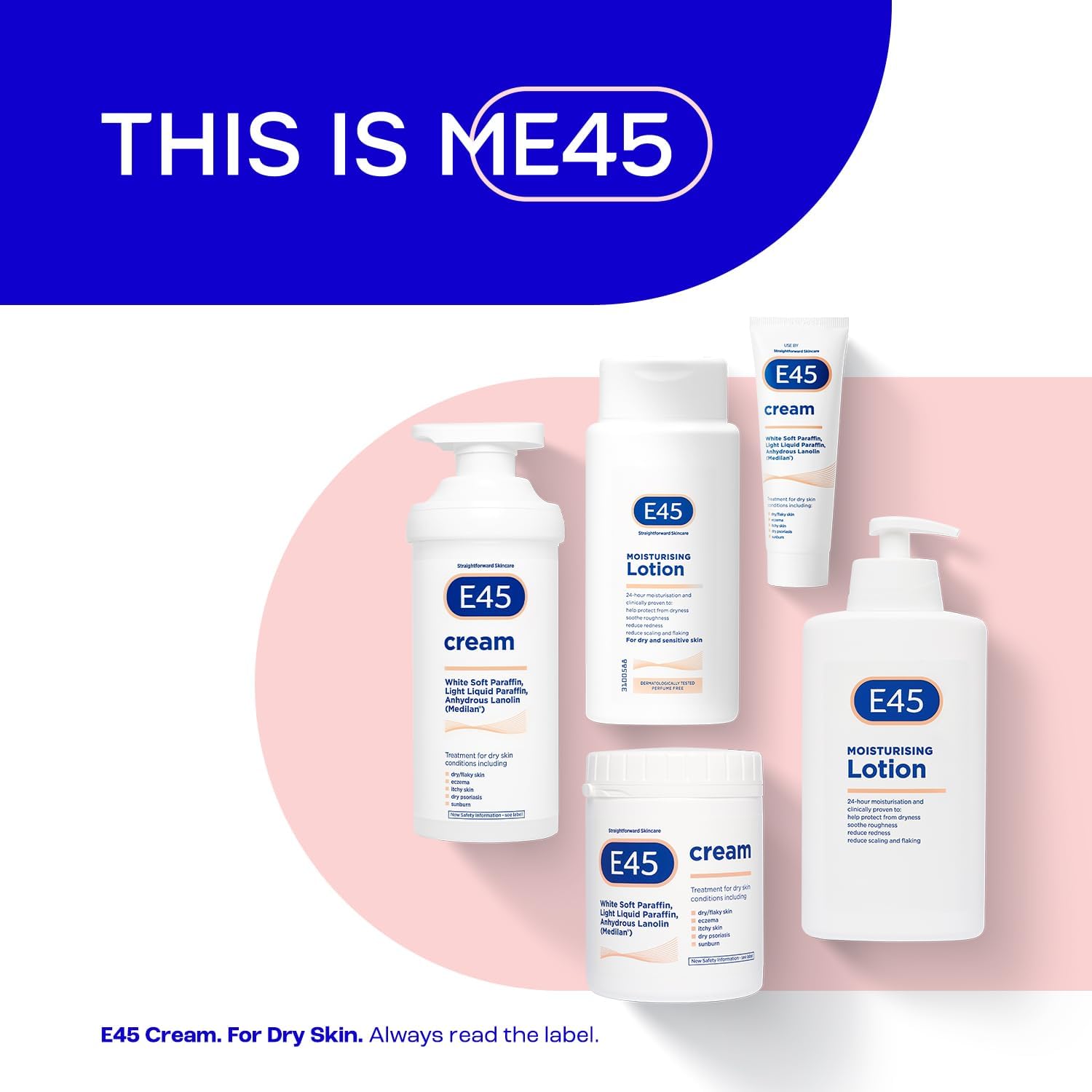 E45 Cream 500 g Tub – Moisturiser for Dry Skin and Sensitive Skin - Emollient Body Cream to Soothe Dry and Irritated Skin - Itchy Skin, Eczema Cream - Perfume-Free Face Cream and Non-Greasy Hand Cream : Amazon.co.uk: Beauty