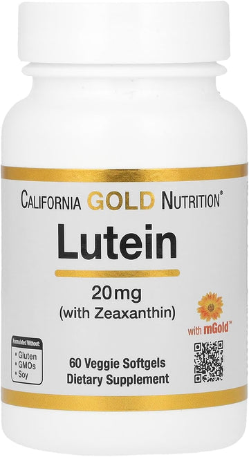 California Gold Nutrition Lutein With Zeaxanthin, 20 Mg, 60 Veggie Softgels