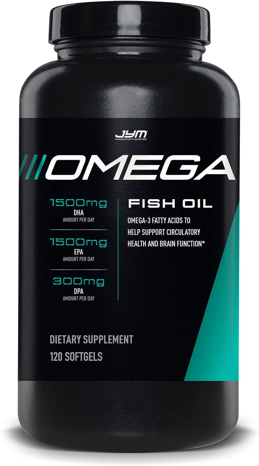 Omega Jym Fish Oil 2800Mg, High Potency Omega 3, Epa, Dha, Dpa For Brain, Heart, & Joint Support | Jym Supplement Science | 120 Soft Gels