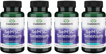 Swanson Semsc Selenium 200 Mcg 120 Capsules (4 Pack)