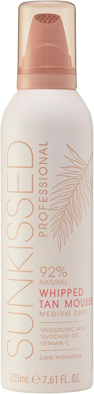 Sunkissed Professional Whipped Tan Mousse 225Ml - Medium Dark - Hyaluronic Acid - Avocado Oil - Vitamin C