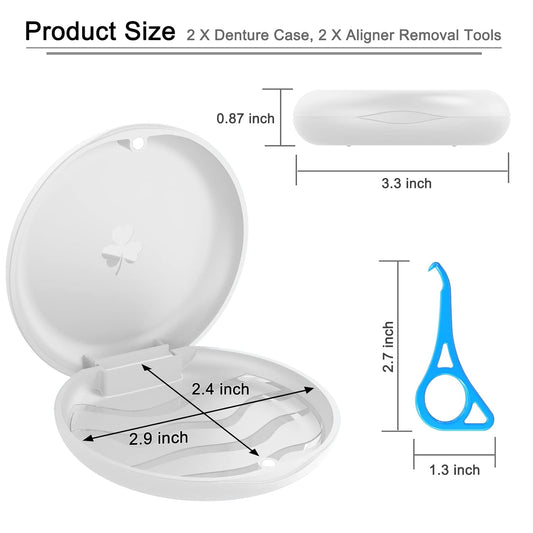 Bvn Retainer Case With 2 Pcs Aligner Removal Tool, 2 Pcs Mouth Guard Case, Black Denture Box For Disassembly Of Oral Care