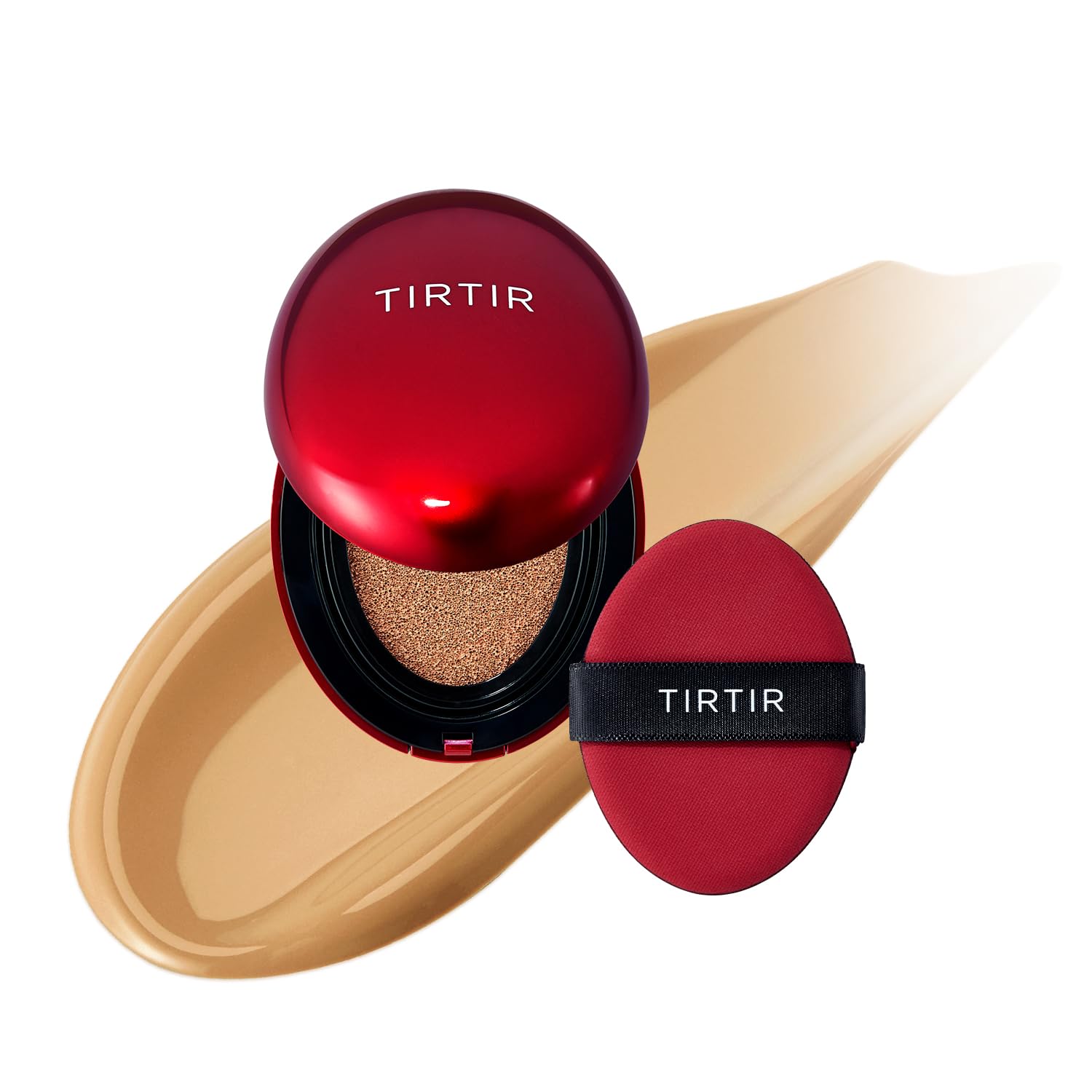 *Mini Size* Tirtir Mask Fit Red Cushion Foundation | Full Coverage, Weighless, Skin Fit, Satin Glow Finish, Korean Cushion Foundation (#29N Natural Beige, 0.15 Fl Oz)