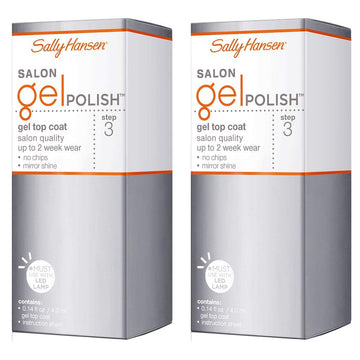 Sally Hansen Salon Gel Polish Nail Top Coat, 0.14 Fl Oz, Pack Of 2