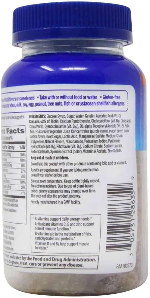 Centrum MultiGummies Gummy Multivitamin for Men, Multivitamin/Multimineral Supplement with Selenium, Antioxidants and Vitamin D3, Assorted Fruit avor - 100 Count