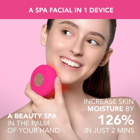 Foreo Ufo Mini 2 Full Facial Led Mask Treatment, Red Light Therapy, Face Masks Beauty Treatment, Korean Skincare, Thermotherapy & Face Massager, Moisturiser, Increased Skin Care Absorption, Pearl Pink