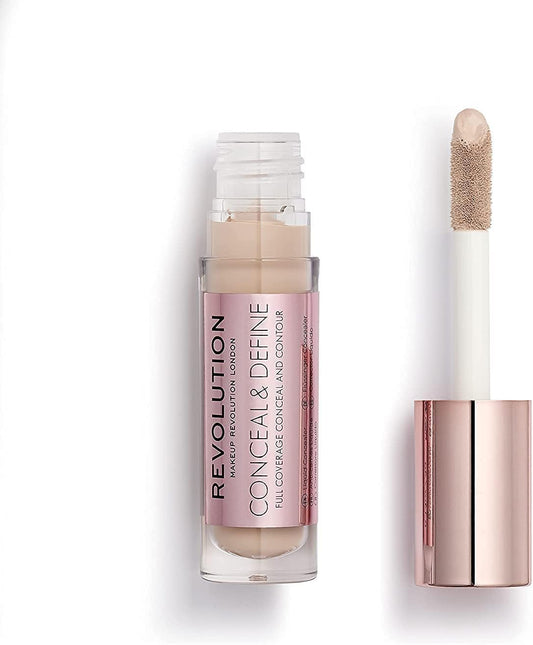 Revolution Conceal & Define Concealer, Lightweight, Long-Lasting, Full Coverage Face Makeup, C6, 4G