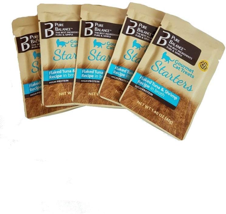 Pure Balance Gourmet Cat Treats Starters Flaked Tuna & Shrimp Recipe (5 Pack)