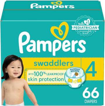 Pampers Swaddlers Diapers - Size 4, 66 Count, Ultra Soft Disposable Baby Diapers