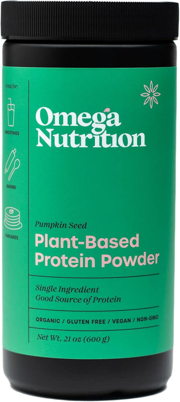 Omega Nutrition Pumpkin Seed Protein Powder, Plant-Based Protein Powder Made Of Certified Organic, Non-Gmo Pumpkin Seeds, No Added Sugar, Gluten-Free, Dairy-Free, Vegan, Paleo And Keto Friendly, 21 Oz : Health & Household